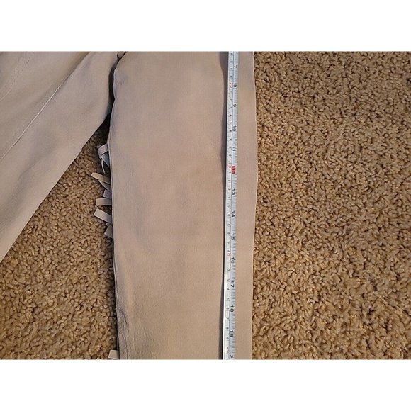 Native American Women's Western Real Leather Jacket With Fringe Hand Made Work - Picture 14 of 16